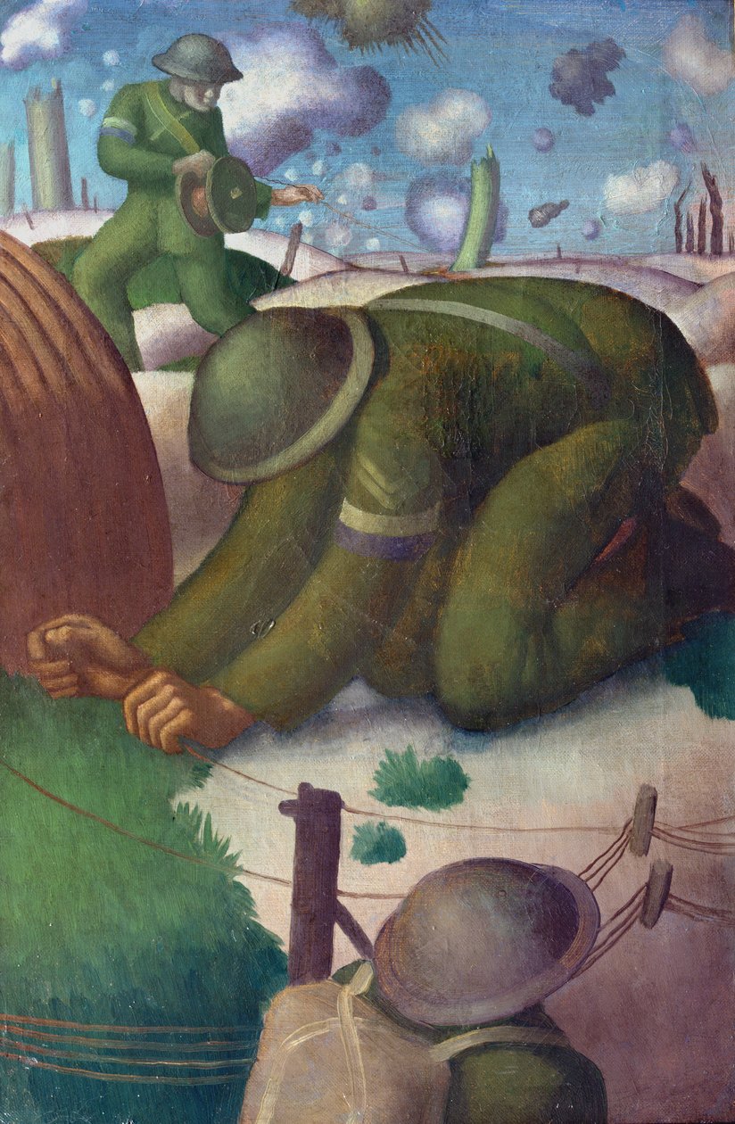 Posa del filo telefonico, c.1919 da Colin Unwin Gill