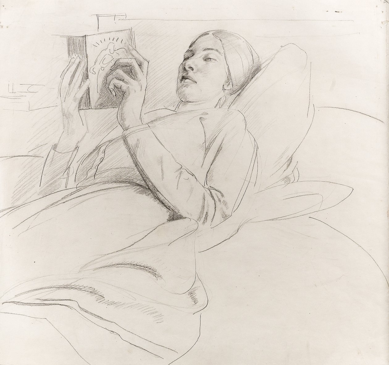 Ritratto di Winifred Knights (1899-1947) che legge, c.1921 da Colin Unwin Gill