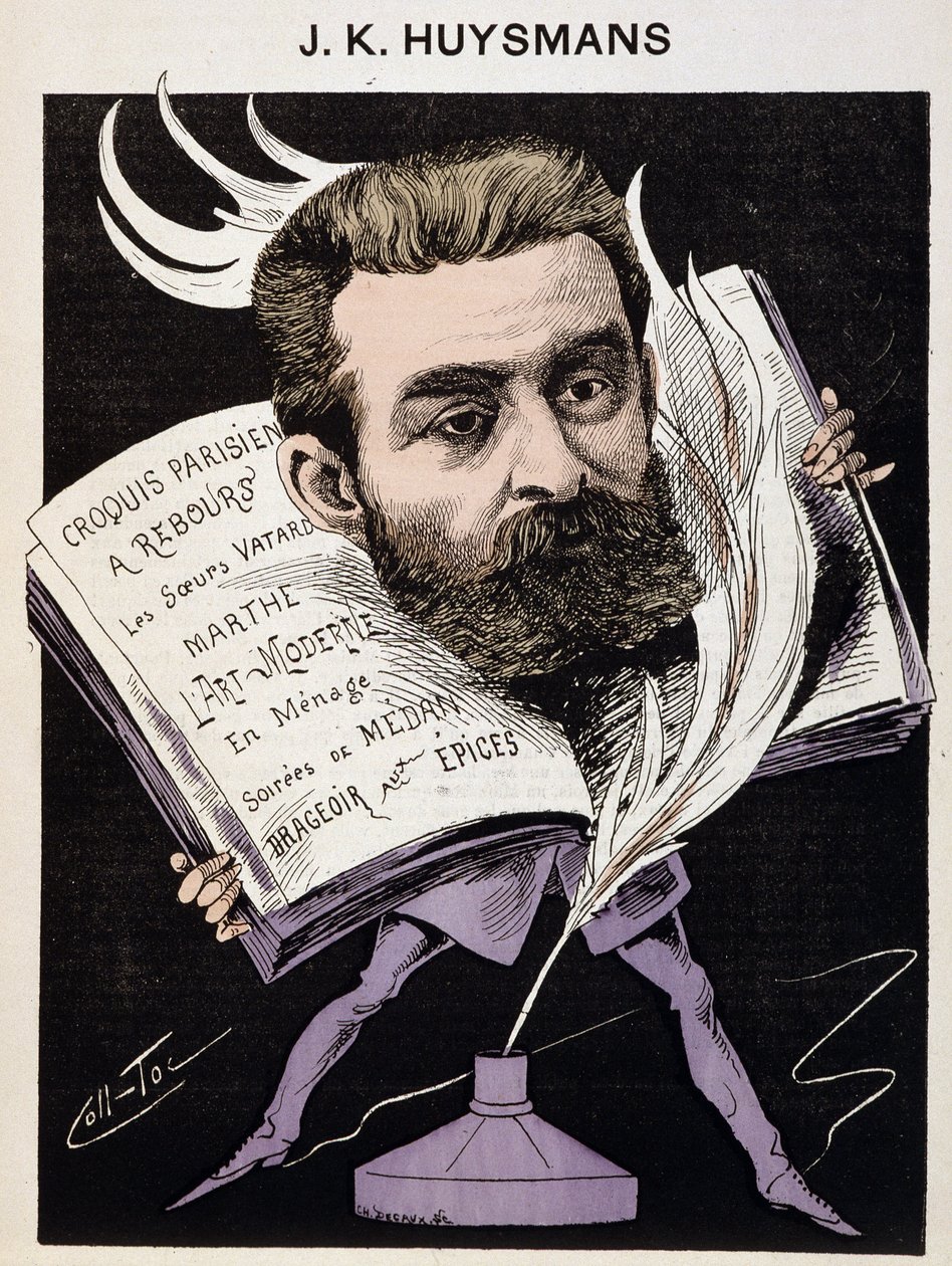 Caricatura di Joris Karl (Joris-Karl) Huysmans (1848-1907) - in “Gli uomini di oggi” da Coll Toc