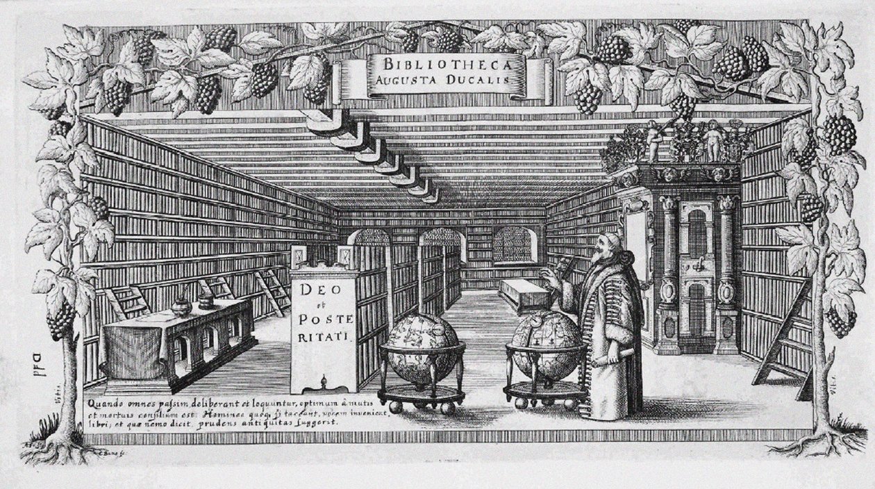 August von Brunswick-Lüneburg nella sua biblioteca, 1650 da Conrad Buno