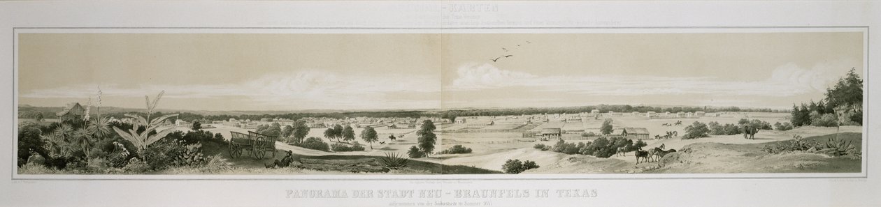 Panorama della città di Neu-Braunfels in Texas ripreso dal lato sud-ovest nell