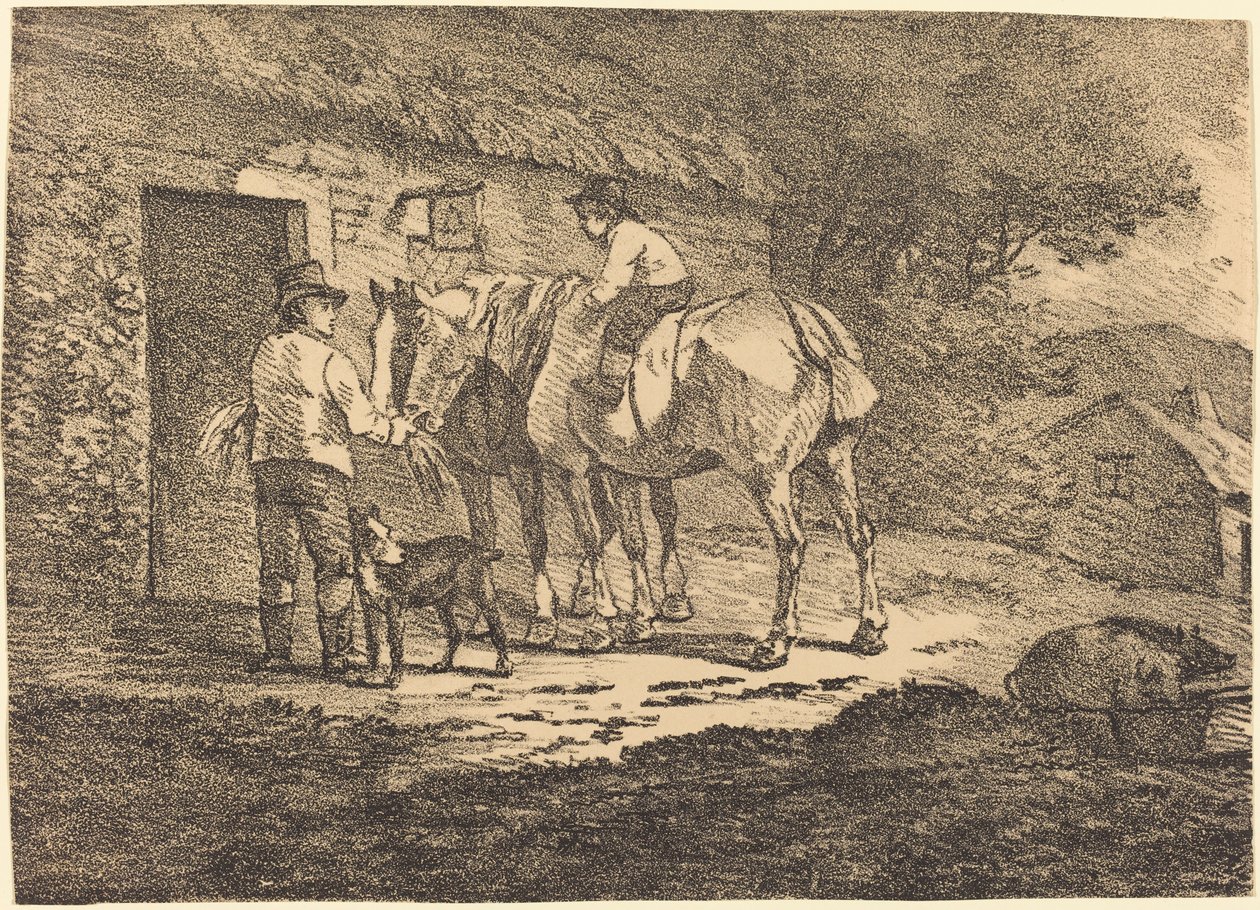 Cavalli alla porta del cottage da Conrad Gessner