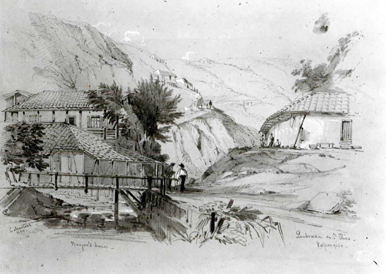 Casa di Berger, Valparaiso, 1834 da Conrad Martens