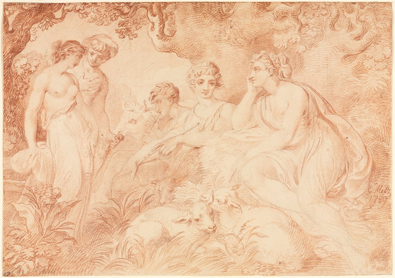 Pastori e pastorelle, 1789 da Conrad Martin Metz
