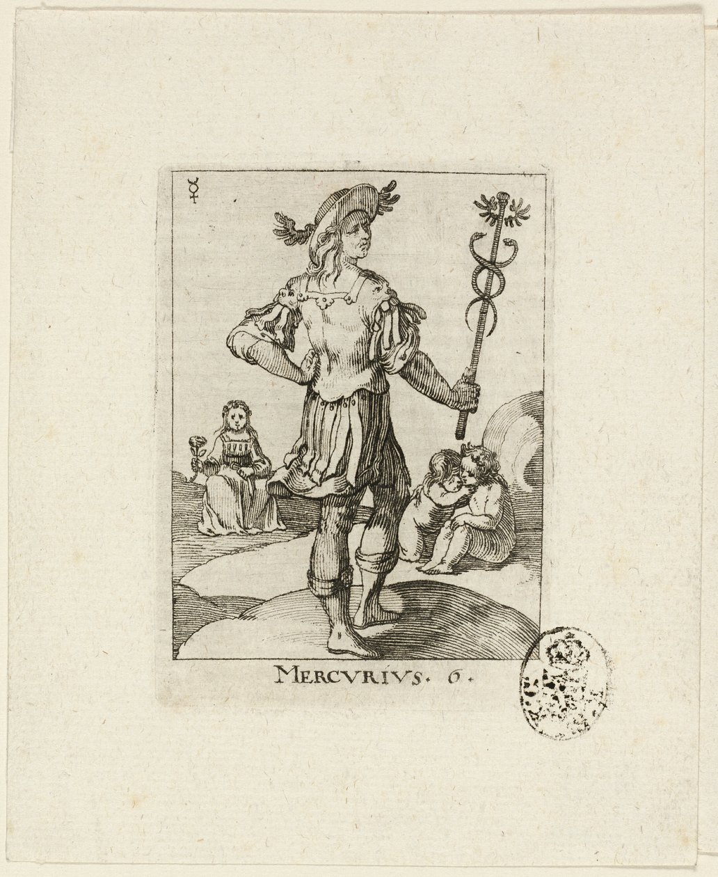 Mercurius, sesta lastra da Der VII Planeten da Conrad Meyer