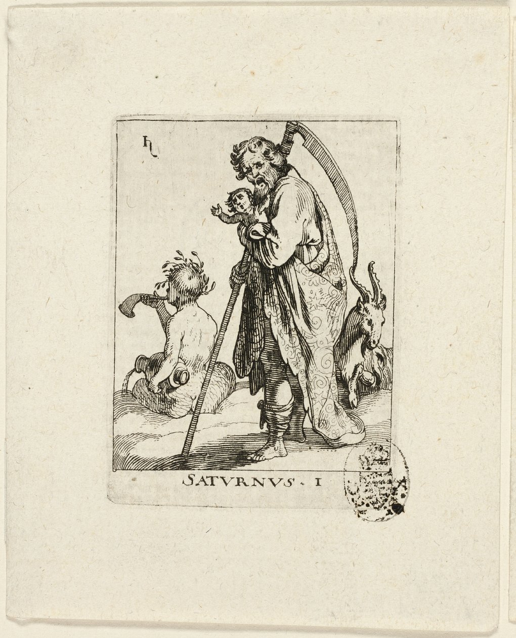 Saturnus, tavola uno da Der VII Planeten da Conrad Meyer