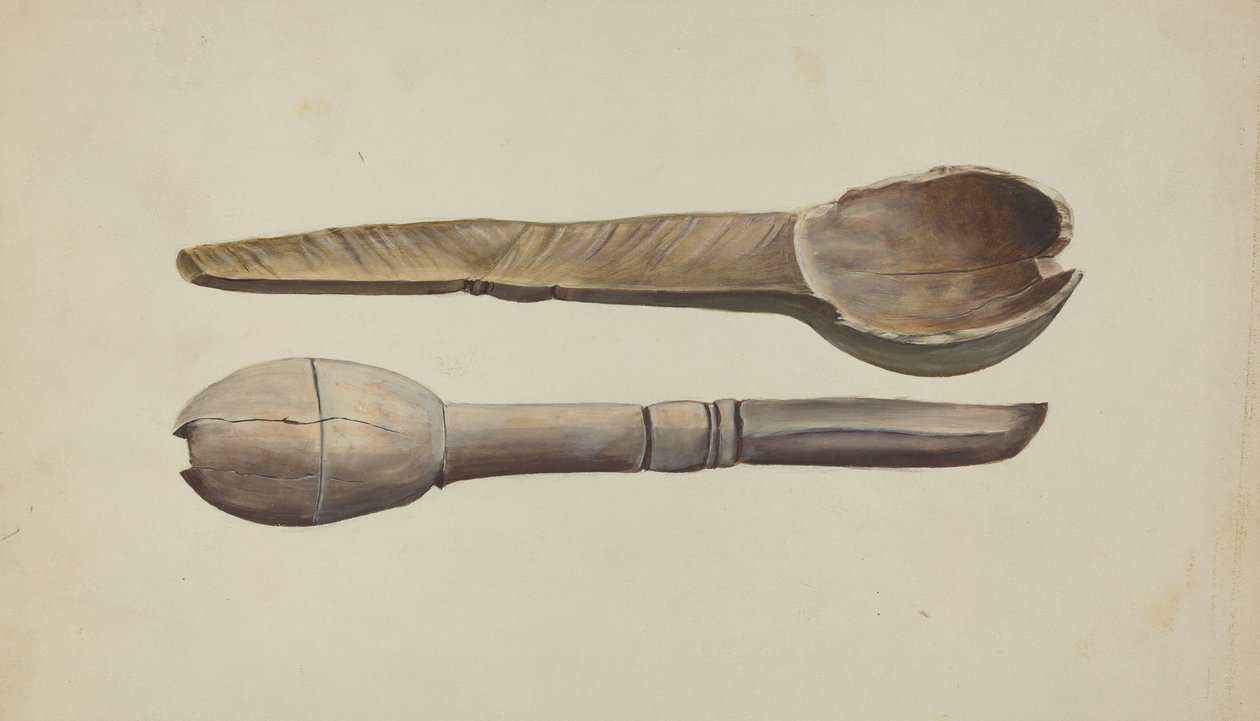 Cucchiaio di legno intagliato da Conrado Barrio
