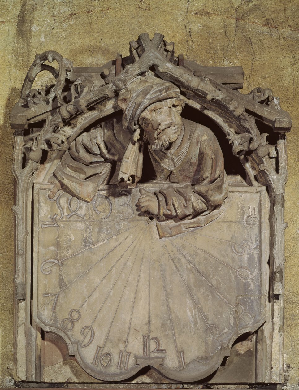 Meridiana con la figura di un astronomo, 1493 da Conrat Sifer