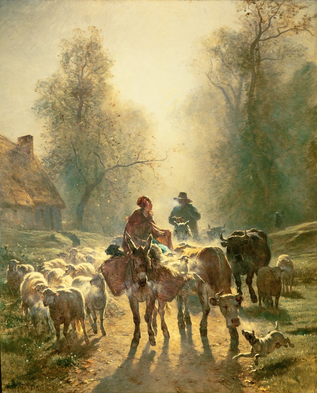 Partenza per il Mercato da Constant-Emile Troyon
