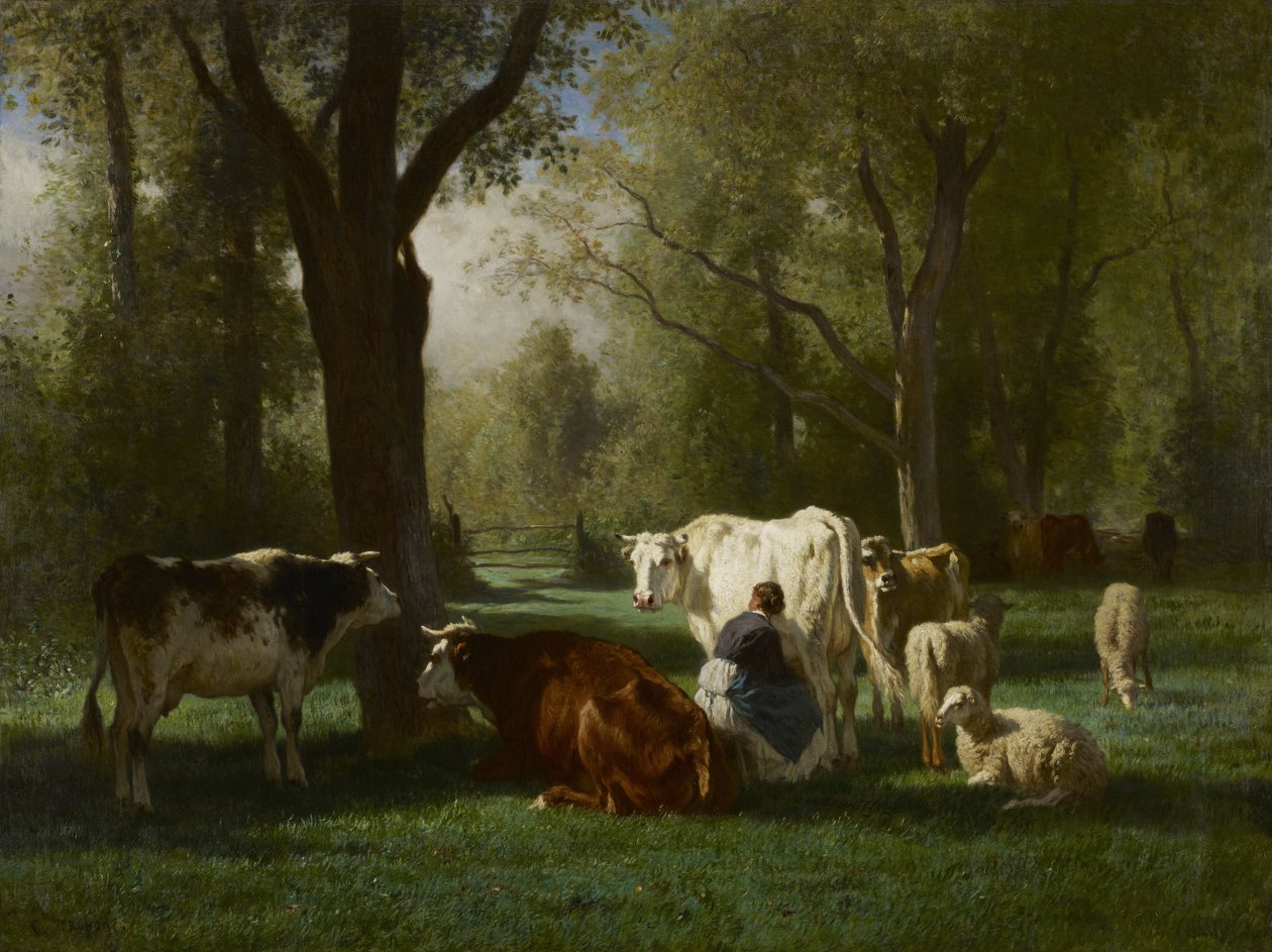 Paesaggio con bovini e pecore da Constant Emile Troyon