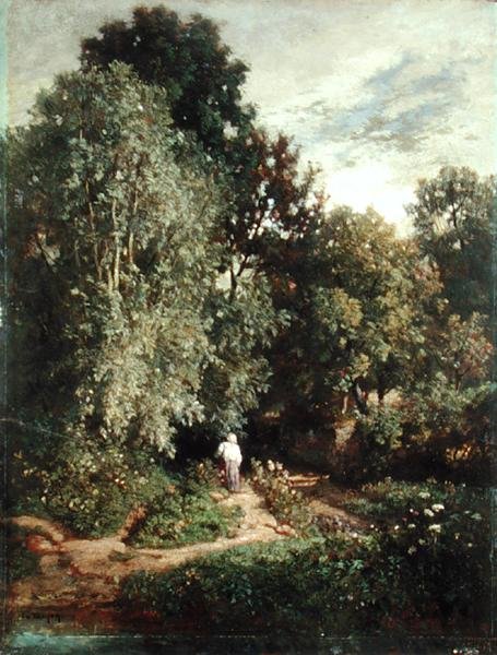 Sentiero in un piccolo bosco, primi anni 1860 da Constant Emile Troyon