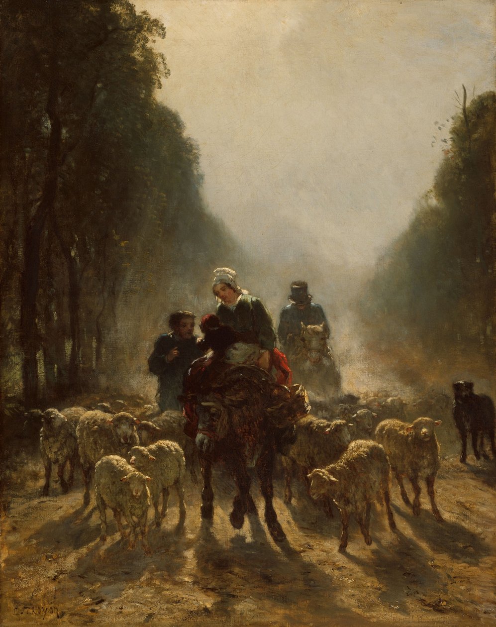 La strada per il mercato, 1858-59 da Constant Emile Troyon