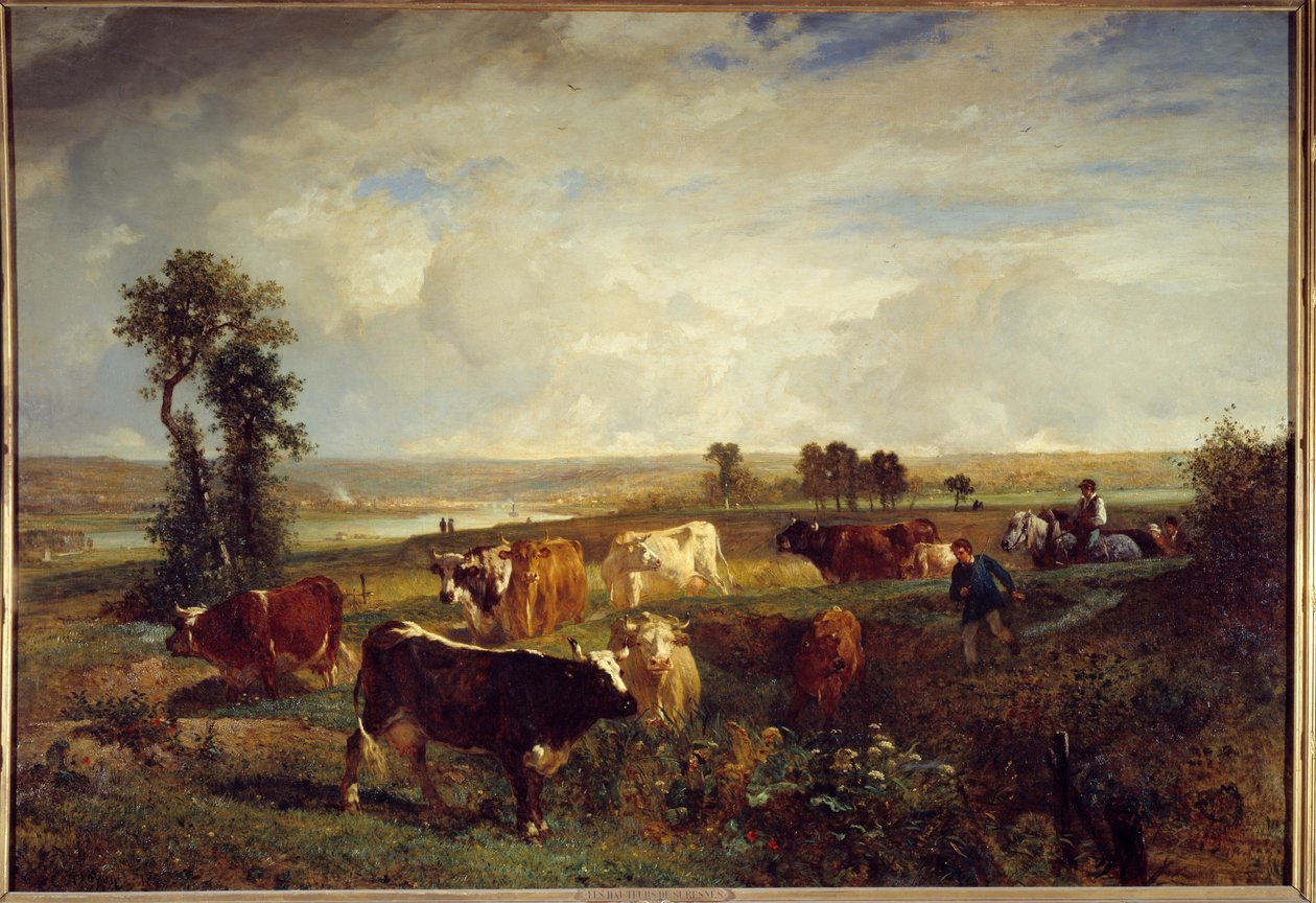 Veduta presa dalle alture di Suresnes (Hauts de Seine). Dipinto di Constant Troyon (1810-1865) da Constant-Emile Troyon