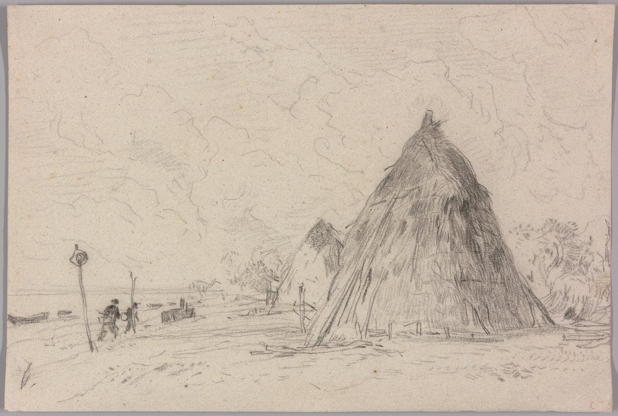 Paesaggio con covoni di fieno da Constant Troyon
