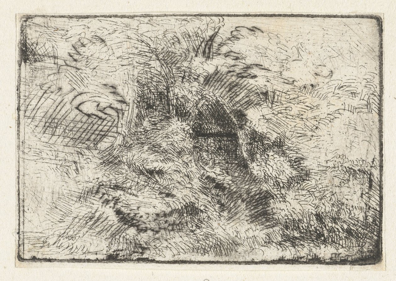 Paesaggio boschivo con capanna tra gli alberi da Constantijn à Renesse (possibly)