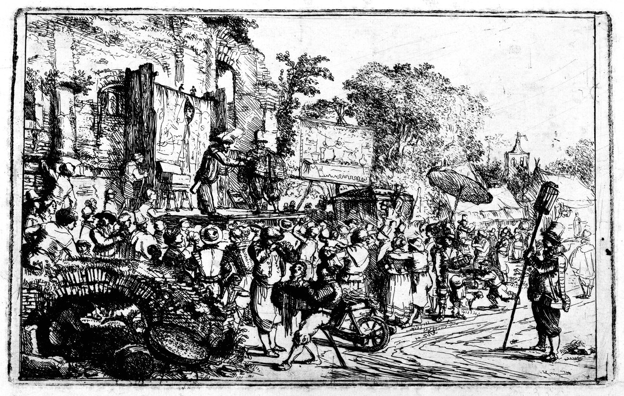 Fiera di paese con due ciarlatani da Constantin Daniel van Renesse