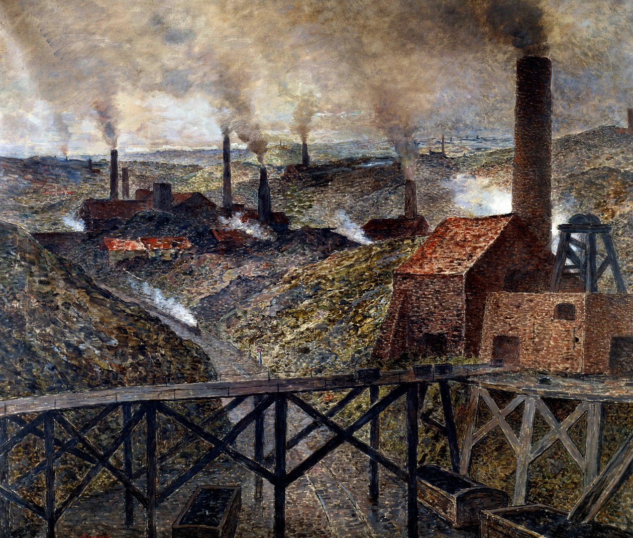 Nel Paese Nero Paesaggio industriale di fabbriche e ciminiere da Constantin Emile Meunier