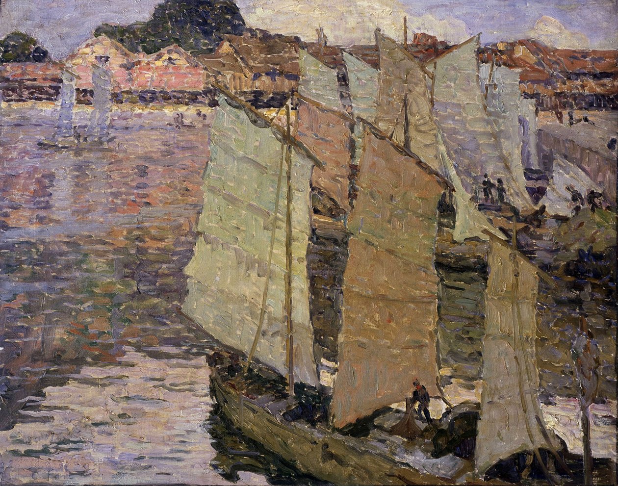Barche (olio su tela) da Constantin Font