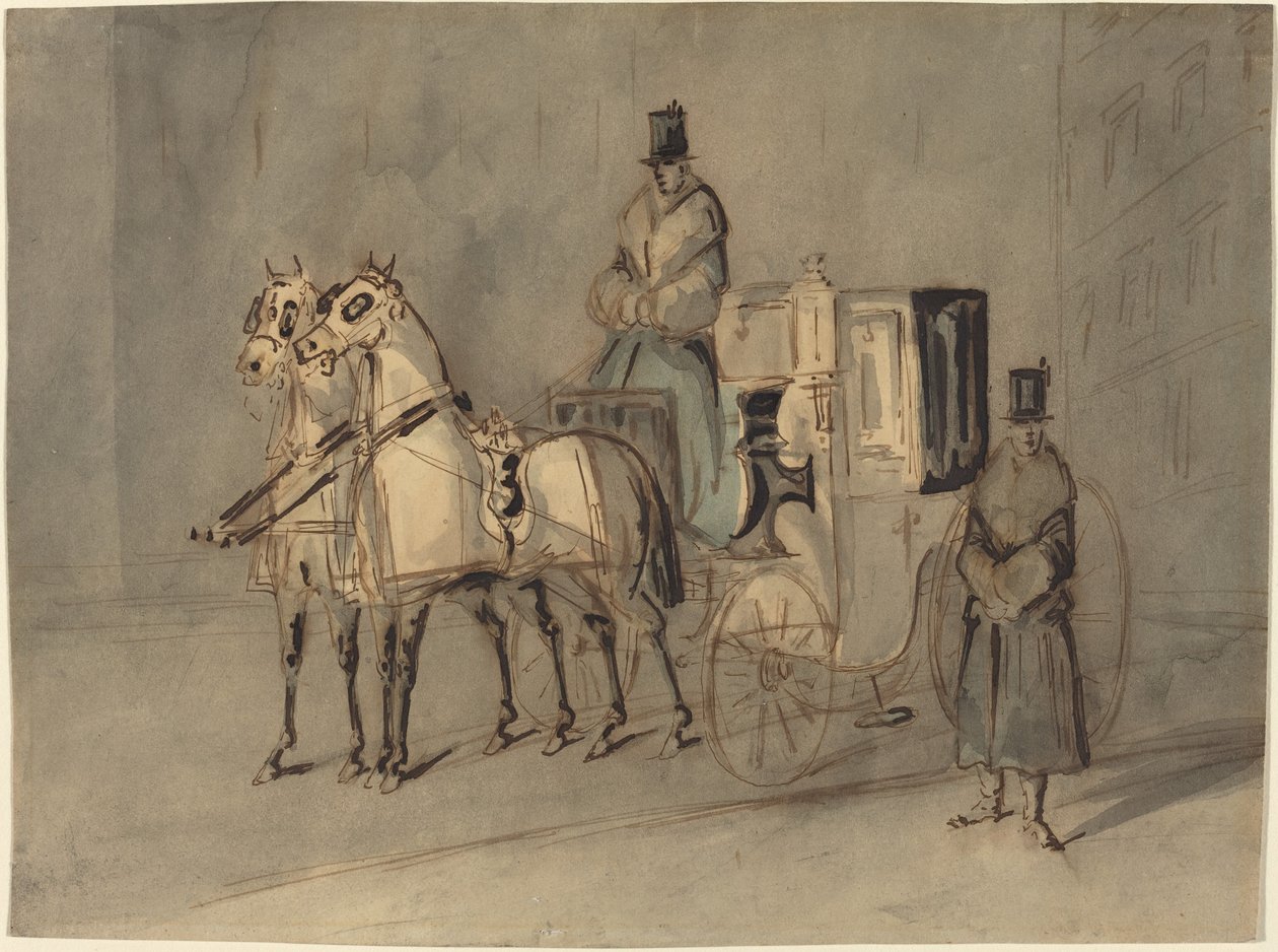 Carrozza con autista e groom: Autunno da Constantin Guys