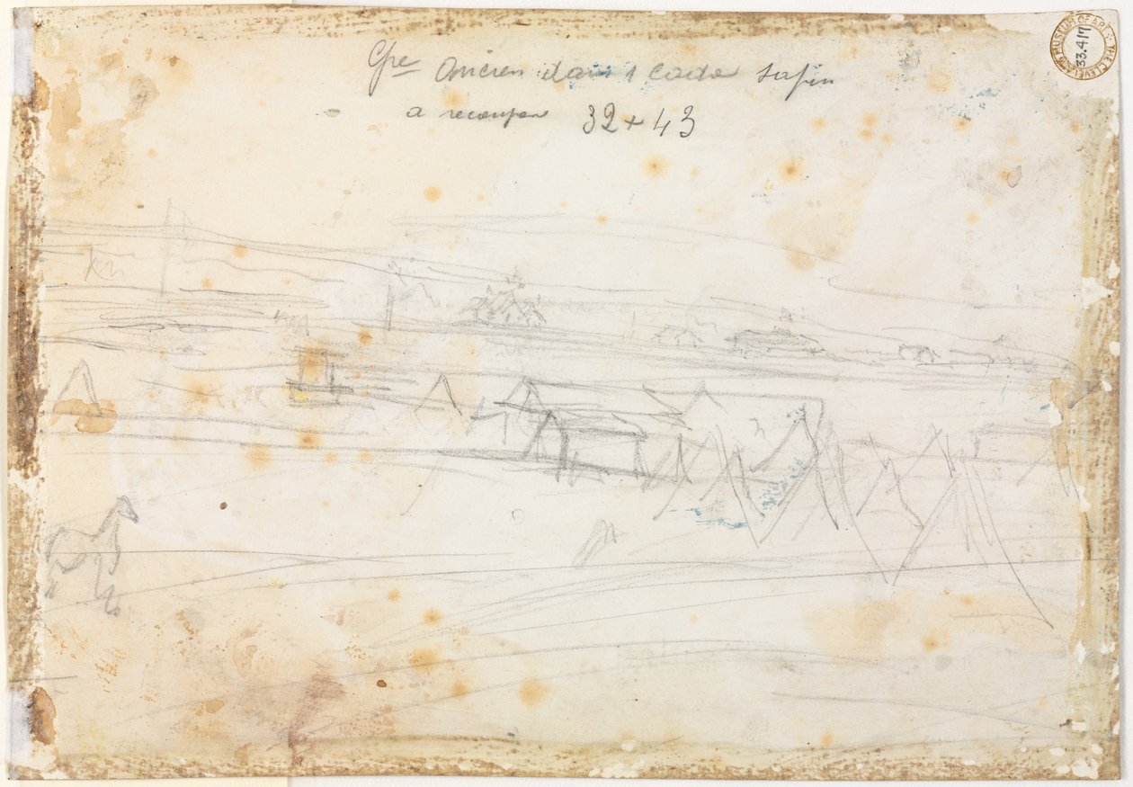 Scena di accampamento di guerra (verso) da Constantin Guys