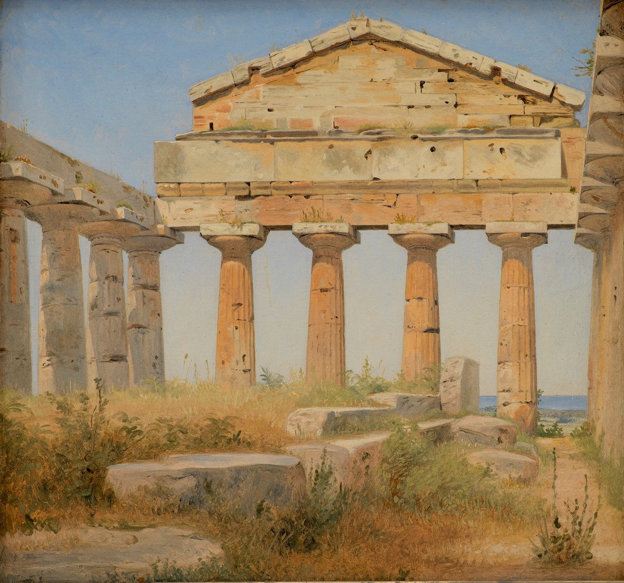Danese:  Athenatemplet i Pæstum Il Tempio di Atena a Paestum da Constantin Hansen