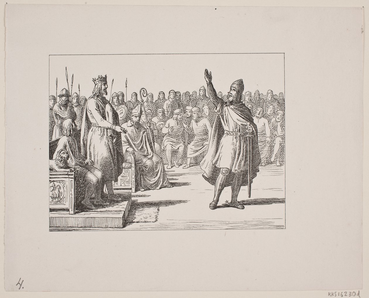 Illustrazione per Svend Grundtvig, "Marsk Stig: Ballata popolare danese del XIII secolo", 1861 da Constantin Hansen