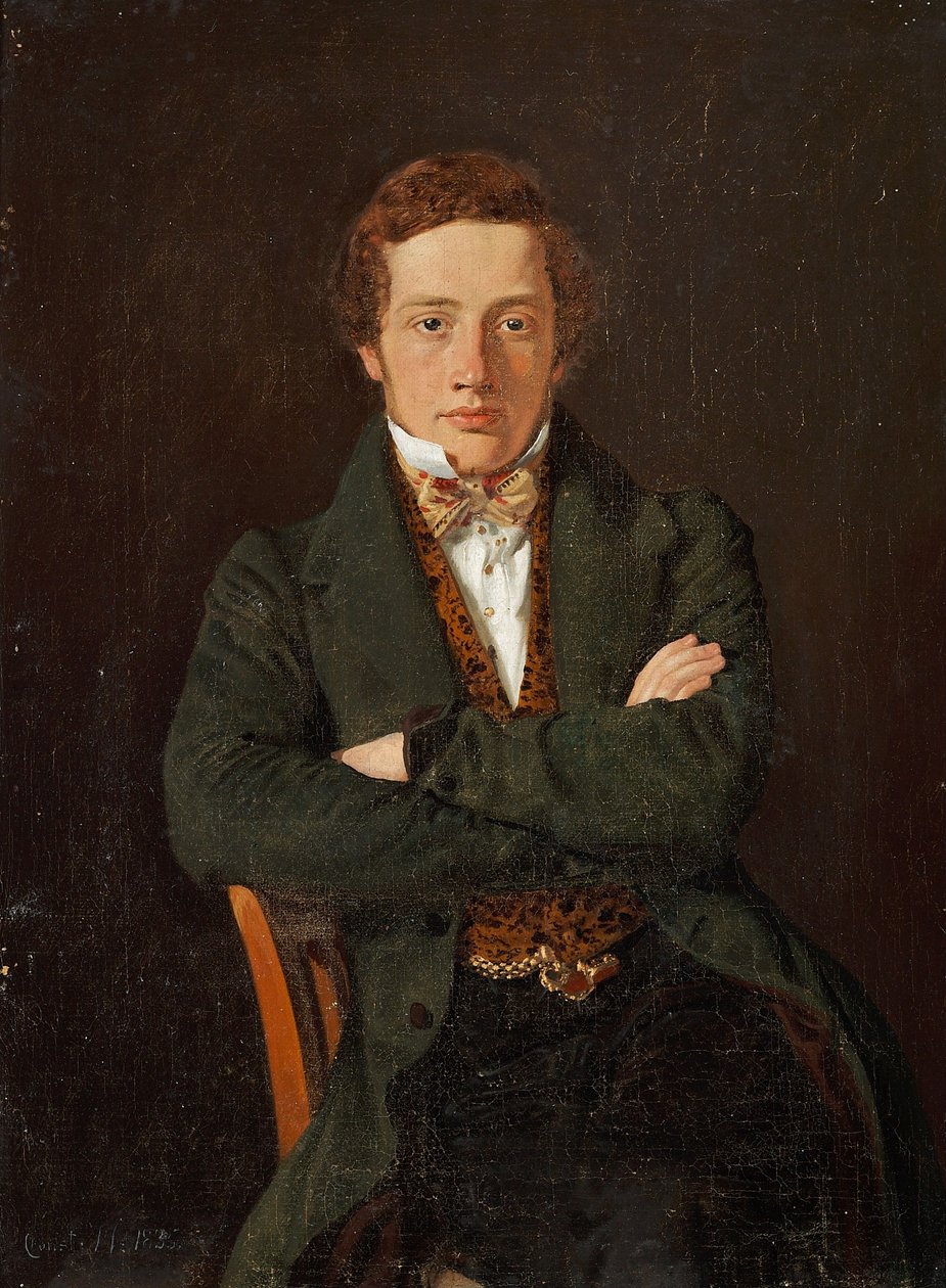 Ritratto di Martin Hammerich (1811-1881), in seguito professore, ritratto di tre quarti, en face da Constantin Hansen