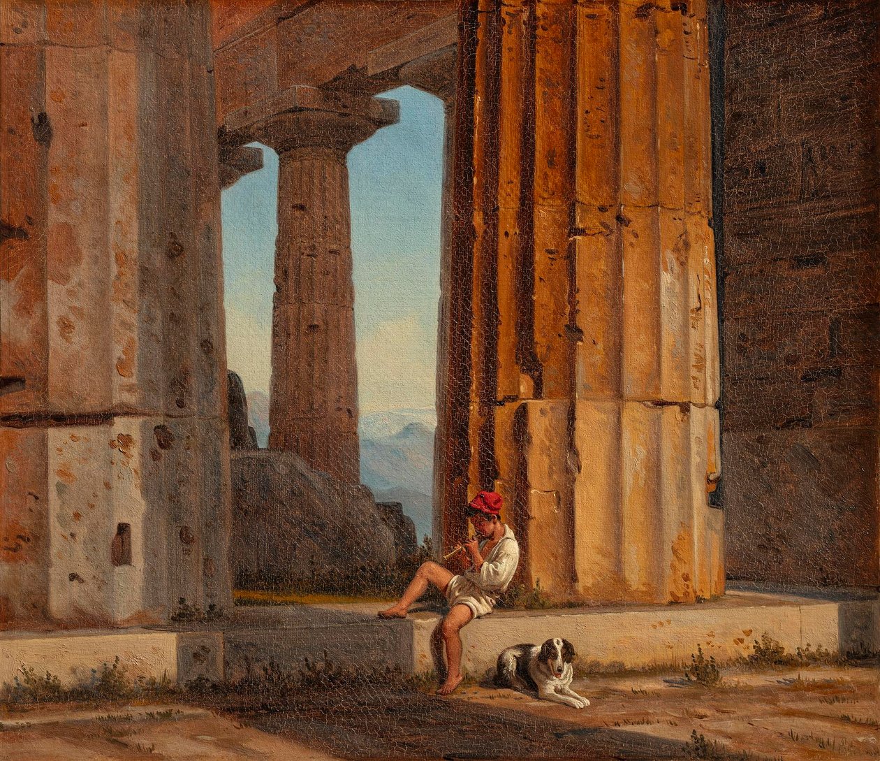 Vista del Tempio di Poseidone a Paestum da Constantin Hansen