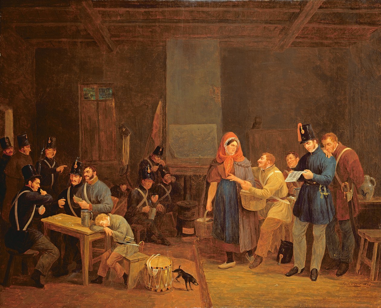 Sala di guardia della Guardia Urbana di Bruxelles, 1830 da Constantinus Fidelio Coene