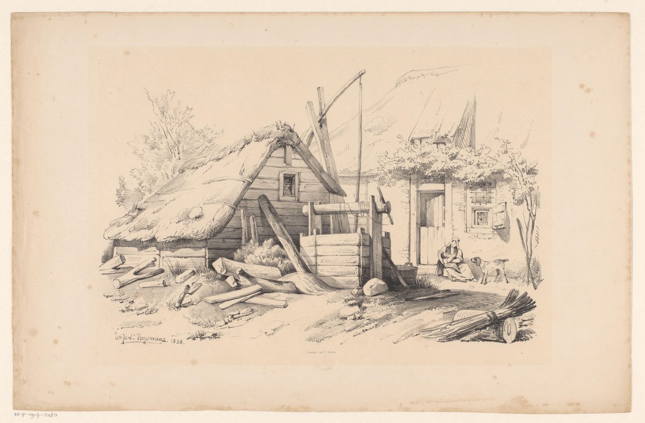 Fattoria con pozzo (Il paesaggio) da Constantinus Cornelis Huysmans