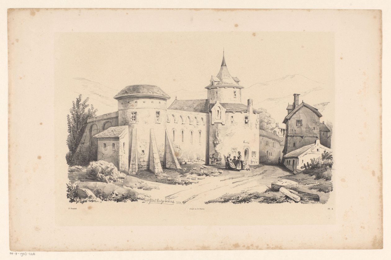 Forte in un villaggio (Il paesaggio) da Constantinus Cornelis Huysmans