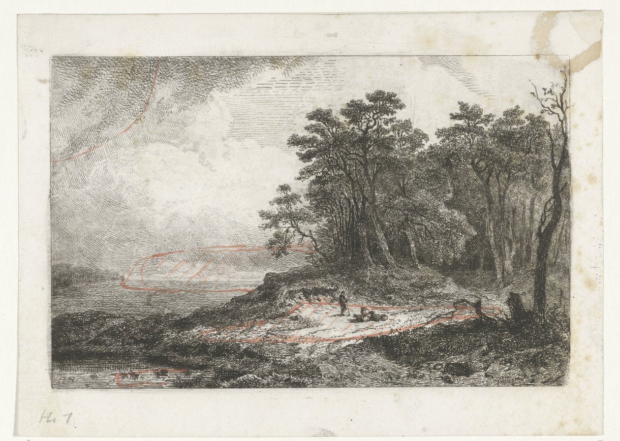 Paesaggio con pastore da Constantinus Cornelis Huysmans