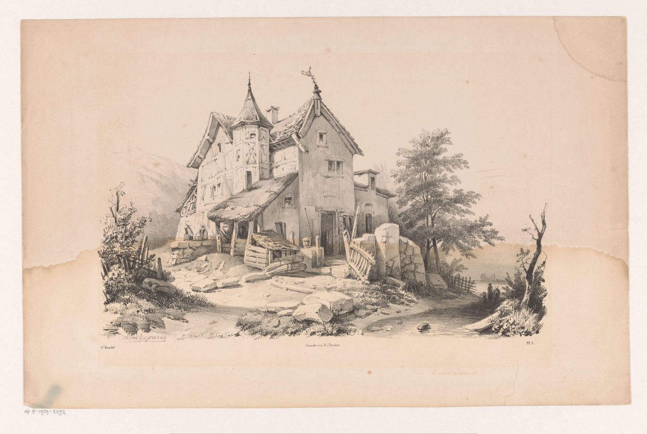 Vecchia casa nel paesaggio (Il Paesaggio) da Constantinus Cornelis Huysmans