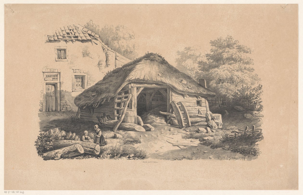 Stalla presso la fattoria
Il paesaggio (titolo della serie) da Constantinus Cornelis Huysmans