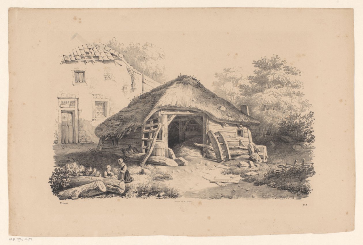 Stalla presso una fattoria (Il paesaggio) da Constantinus Cornelis Huysmans