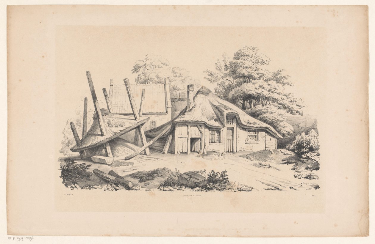 Fattoria in rovina da Constantinus Cornelis Huysmans