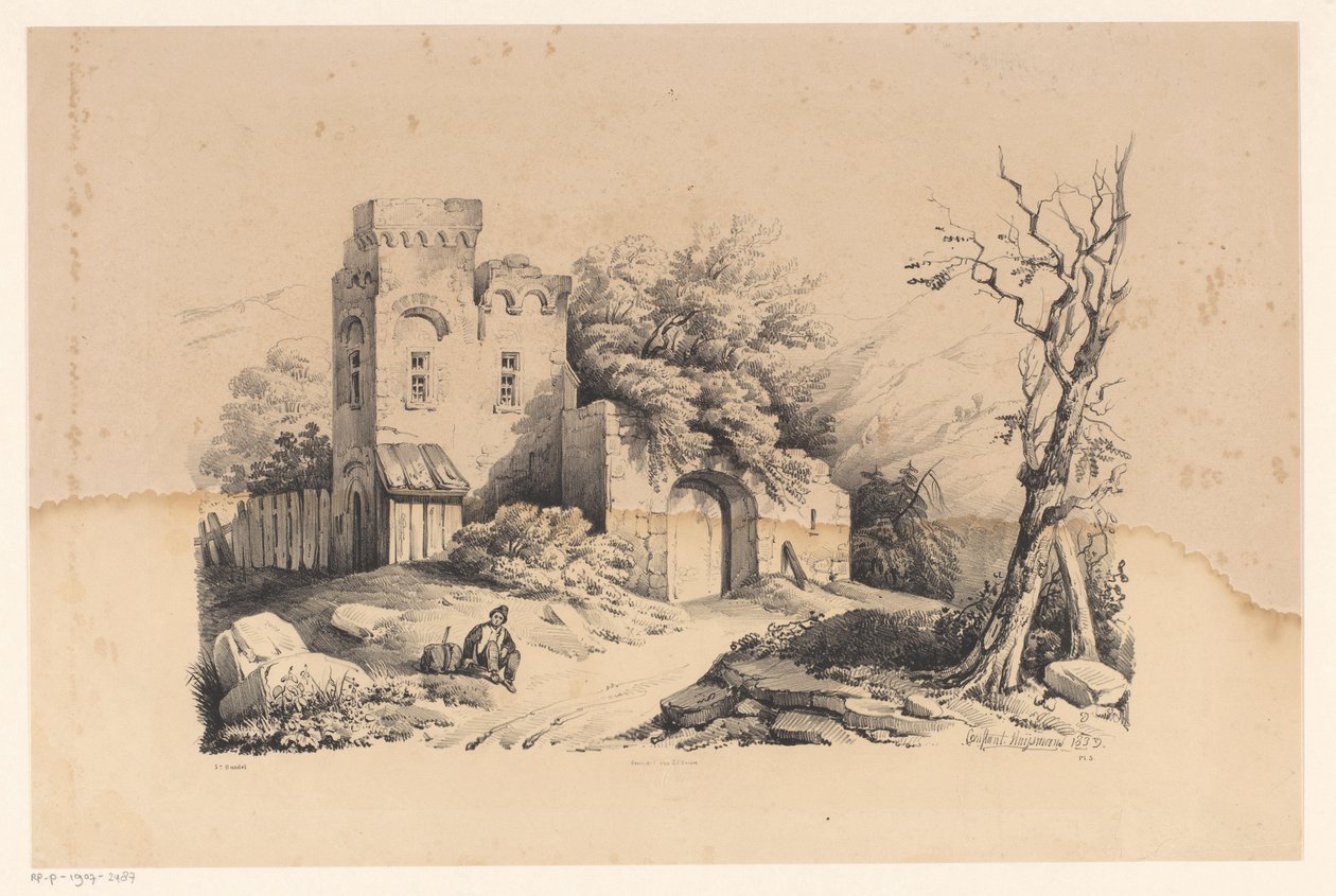 Passeggiatore presso una rovina da Constantinus Cornelis Huysmans