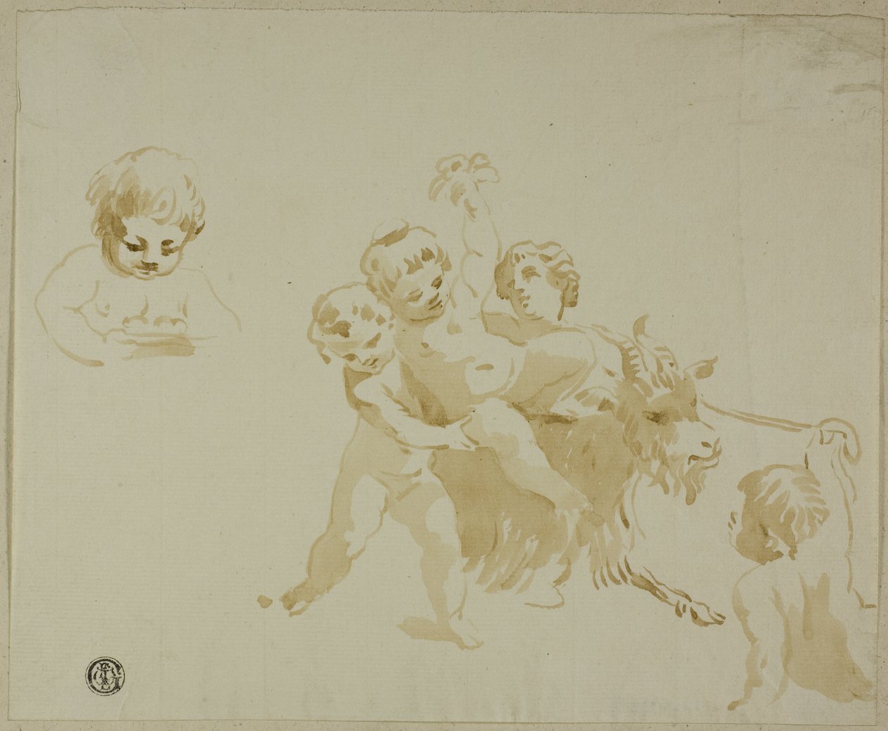 Putti che giocano con la capra da Conte Antonio Maria Zanetti the Elder