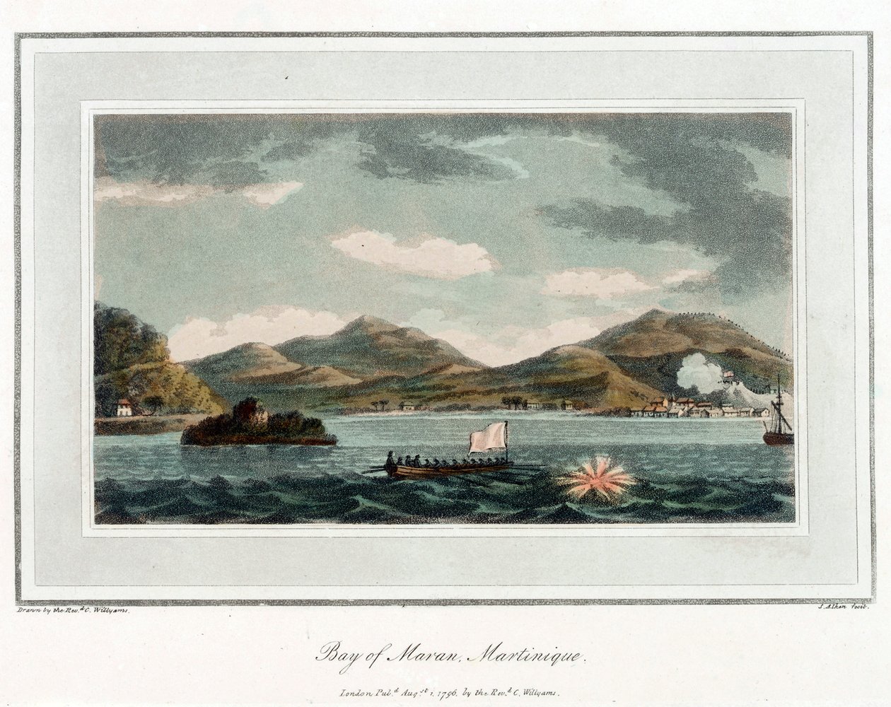 Baia di Maran, in Martinica. Litografia (56,6x43,4 cm), del Reverendo Cooper Willyams (1762-1816) da Cooper (after) Willyams
