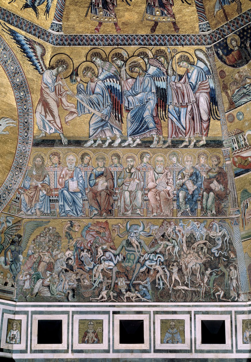 Il Giudizio Universale. In basso Satana divora le anime dei dannati (dettaglio) da Coppo di Marcovaldo