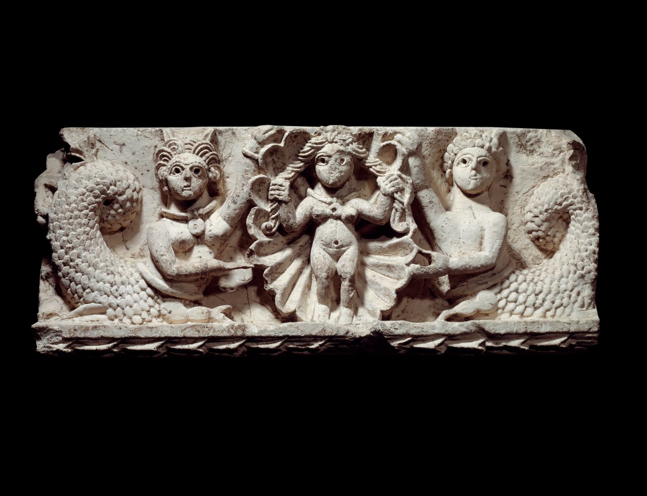 Arte copta: la nascita di Venere (Afrodite). Rilievo in calcare dall