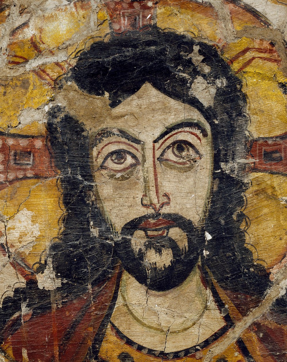 Testa di Cristo sostenuta da due angeli, VI-VII secolo (dettaglio) da Coptic Coptic