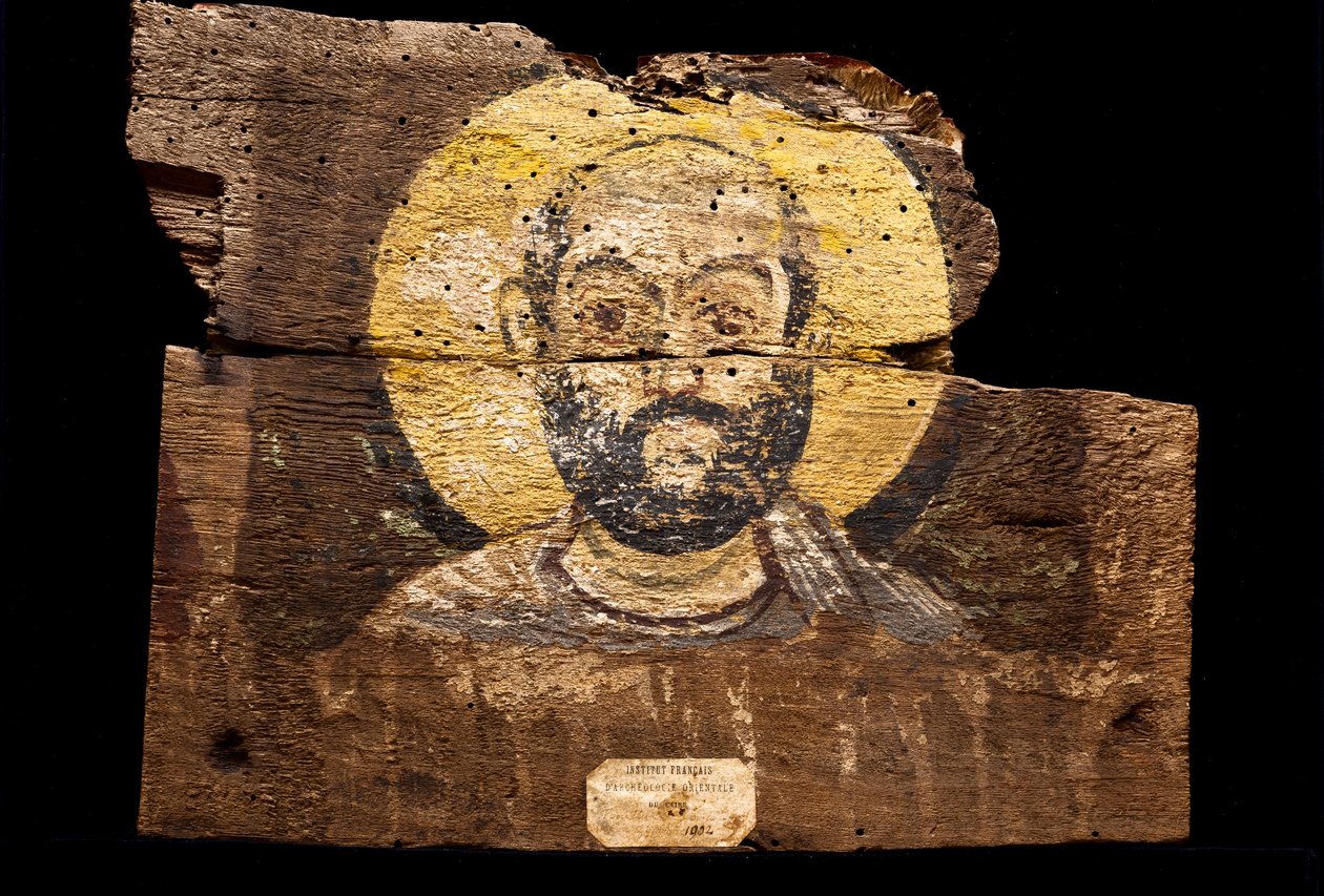 Ritratto di monaco copto / Monastero di Baouît (dipinto) da Coptic Coptic