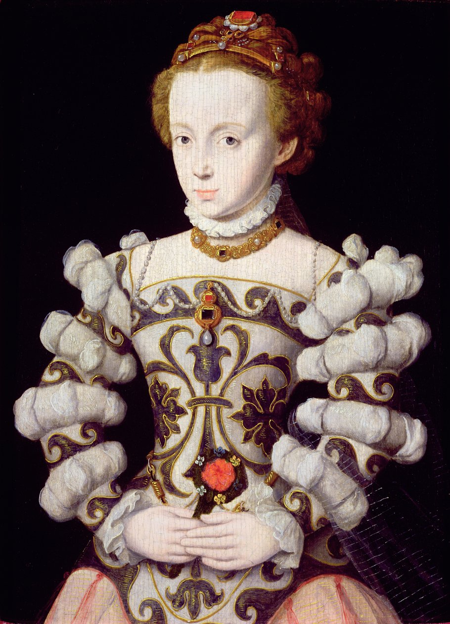 Ritratto di una ragazza che tiene una rosa da Corneille de Lyon