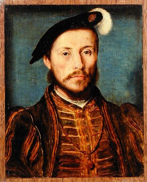 Ritratto di un uomo con cappello piumato da Corneille de Lyon
