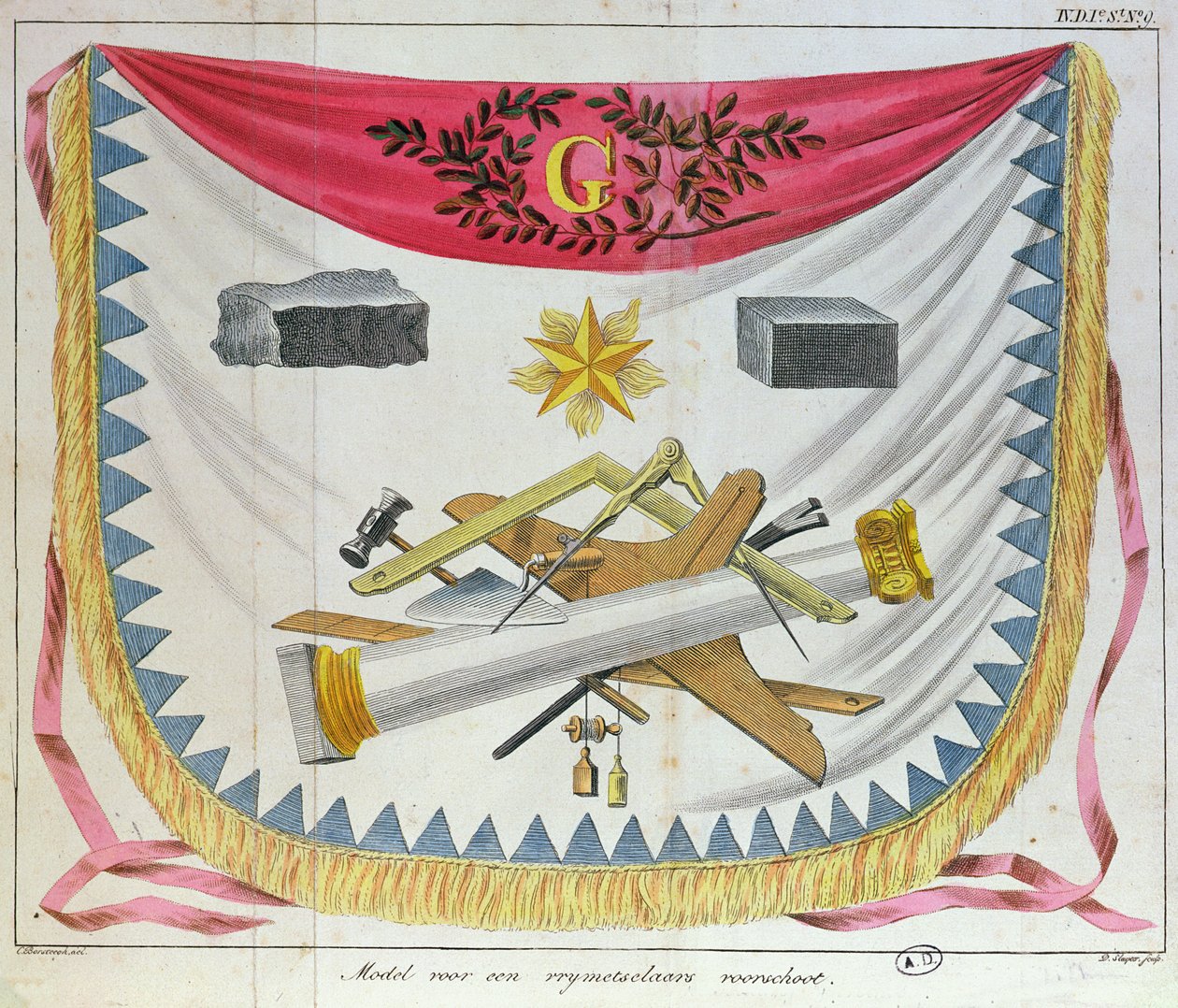 Un grembiule massonico, 1826 da Cornelis Borsteegh