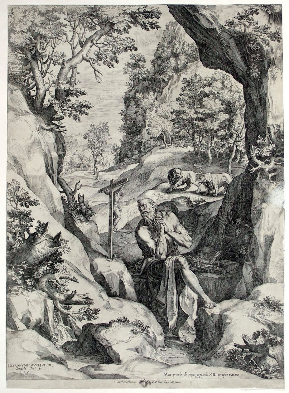 San Girolamo penitente nel deserto da Cornelis Cort