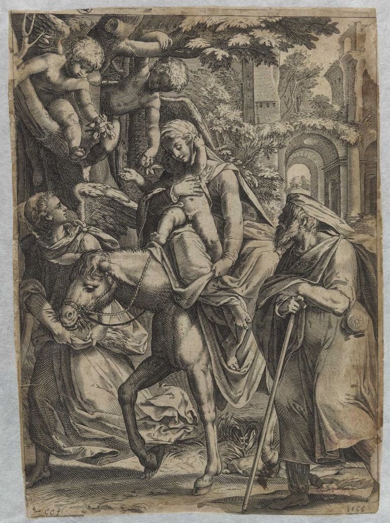 La fuga in Egitto da Cornelis Cort