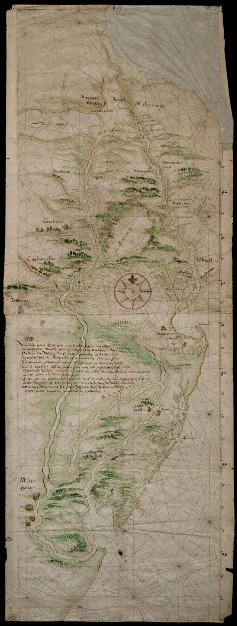 Mappa di Nuova Olanda da Cornelis Hendricx