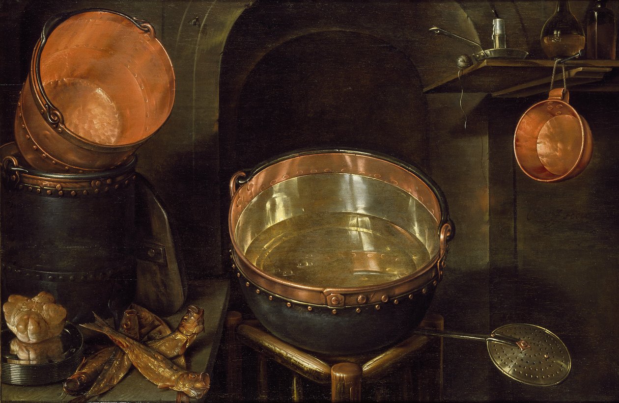 Natura morta di utensili da cucina, XVII secolo da Cornelis Jacobsz